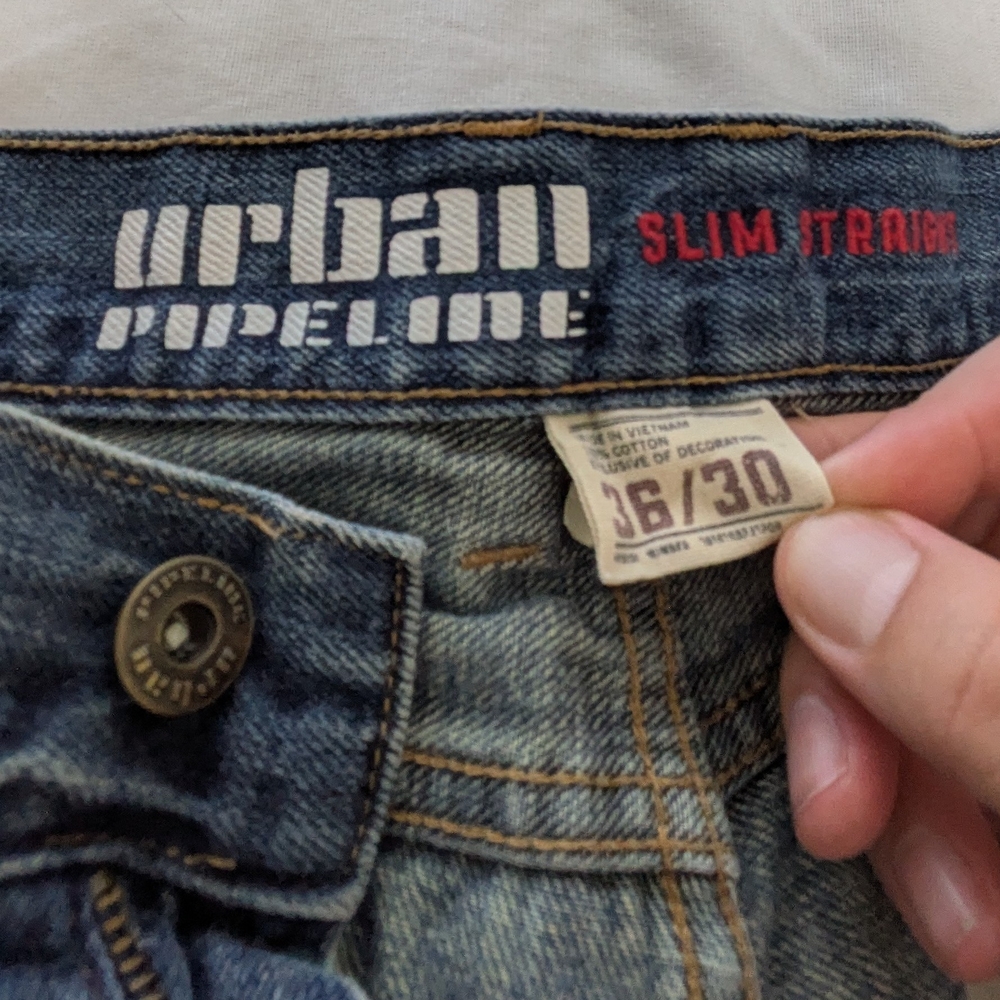 Urban Pipeline Slim Straight Leg Blue Denim Jeans - Picture 2 of 3
